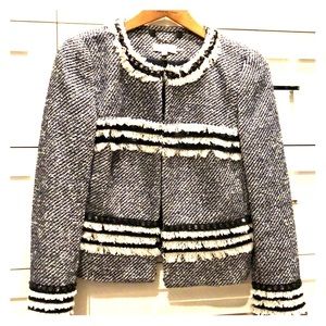 Tory Burch navy/cream bolero w hint of sparkle